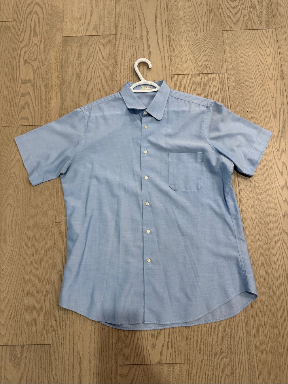 Light Blue Short-Sleeve Button-Down Shirt